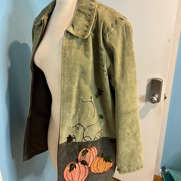 Quacker Factory size large pumpkin jacket suede leather jacket - Picture 9 of 9